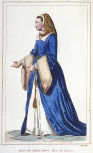アンヌ・ドゥ・ブルターニュ（1476-1514）、シャルル8世とルイ12世の妻、フランス女王の肖像。1830年に彫られたもの 作： Unknown artist