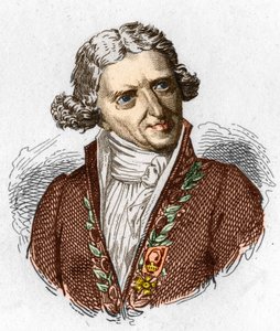 Antoine Augustin Parmentier (1737 - 1813)の肖像。1845年のエングレーヴィング。