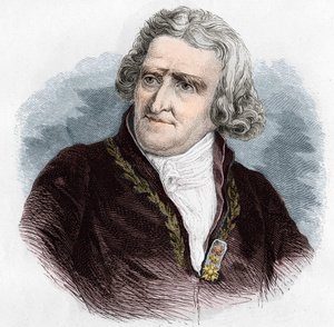 Antoine Augustin Parmentier (1737 - 1813), フランスの軍医・農学者の肖像。1866年のエングレーヴィング。 作： Unknown artist