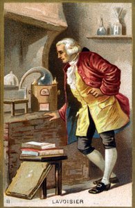 Antoine Laurent de Lavoisier (1743 - 1794), フランスの化学者の肖像。クロモリトグラフィー 19世紀 作： Unknown artist