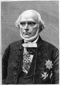 フランスの博物学者・人類学者であるアルマン・ド・カトレファージュ・ド・ブリュー（1810-1892）の肖像。Charles Gallotの写真より）。1892年1月23日付の「La Nature: revue des sciences et de leurs applications aux arts et a l