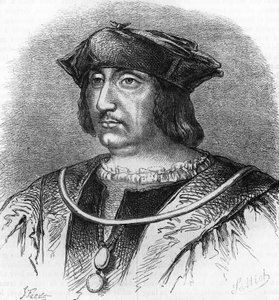 アルテュス・ド・グフィエ（1475-1519）の肖像、ボワシーの領主、フランソワ1世の訓戒。19世紀のエングレーヴィング。 作： Unknown artist