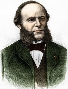 Auguste Pouyer-Quertier (Pouyer Quertier) (1820 - 1891)の肖像。19世紀末のエングレーヴィング。