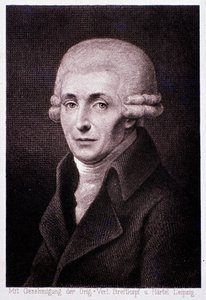 オーストリアの作曲家ヨーゼフ・ハイドン（1732-1809）の肖像 エングレーヴィング。19世紀ミラノ、ビブリオテカデルコンセルヴァトーリオ 作： Unknown artist
