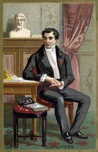 フランスの外科医、バロン・ギヨーム・デュピュイトレン（1777 - 1835）の肖像。19世紀末のクロモリトグラフ。 作： Unknown artist