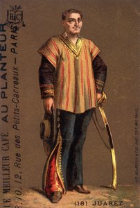 メキシコの政治家、ベニート・フアレス（1806-1872）の肖像。 作： Unknown artist