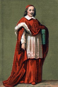 ジュール・マザラン枢機卿（ジュリオ・ライモンド・マッツァリーノまたはマザリーノ）（1602-1661）の肖像（1854年の彫刻）。 作： Unknown artist