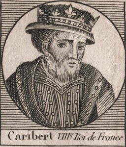 フランク王国の王カリベール（561-567）の肖像 - カリベールまたはシャリベール（d.567）フランク王国の王 - シャルル・コンスタント・ル・テリエ1821年の「フランス史に関する教本」からの刻印 作： Unknown artist