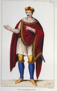 シャルルマーニュ（シャルル1世）の肖像（742～814年）1830年に彫られたフランク王国の王