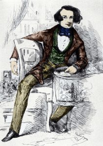 チャールズ・ディケンズ(1812-1870)の肖像。 作： Unknown artist