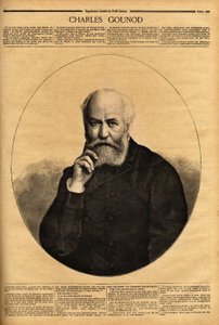 オペラ（1859年「ファウスト」、1867年「ロミオとジュリエット」）で知られるフランスの作曲家、シャルル・グノー（1818-1893）は、交響曲のほか、アルフレッド・ド・ミュッセ（1810-1857）やヴィクトル・ユーゴー（1802-1885）の詩のために多くのメロディを作曲しました。エングル 作： Unknown artist
