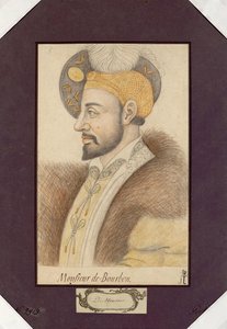 ブルボン公シャルル3世（1490-1527）の肖像（ブルボンのコンスタブル、アノニマス）。紙に黒チョークとサンギー、サイズ：30,6x19,2 作： Unknown artist