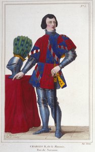 邪馬台国シャルル2世（1332〜1387）の肖像。1349年から1387年までナバラ（スペイン）の王。1830年に描かれたもの 作： Unknown artist