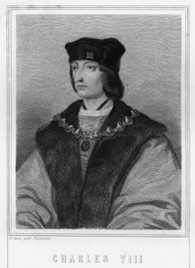 フランス王シャルル8世（1470-1498）の肖像 - ラヴァレの『フランス史』に掲載されている、エングレーヴィング、sd. 作： Unknown artist