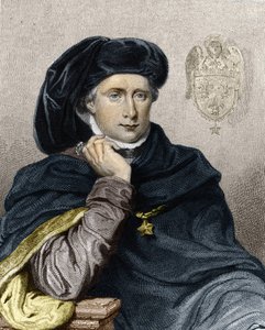 フランス王シャルル6世（1368年～1422年）の肖像 - ラヴァレの『フランス史』所収、エングレーヴィング、SD。 作： Unknown artist