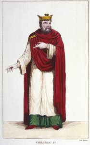 ネウストリア王チルペリック1世（539～584）の肖像 彫刻 1830年 作： Unknown artist