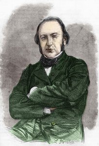 フランスの生理学者、クロード・ベルナール（1813～1878）の肖像。