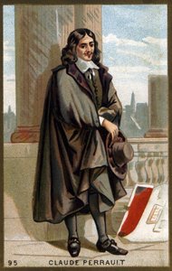 フランスの建築家、医師、物理学者であるクロード・ペロー（1613-1688）の肖像。19世紀のクロモリ写真。 作： Unknown artist