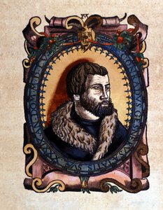 Conrad Gesner (1516 - 1565) チューリッヒの医師の肖像（Conrad Gesner作 Historia Animalium, Tiguri 1560の後に）。Braidense国立図書館。ミラノ 作： Unknown artist