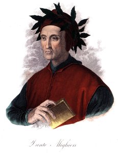 イタリアの詩人ダンテ（1265-1321）の肖像 19世紀のエングレービング 作： Unknown artist