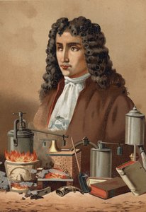 ルイ・フィギエの「La Ciencia y sus Hombres」より、ドゥニ・パパン（1647 - 1714）の肖像。バルセロナ 1881年