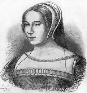 ヘンリー2世に寵愛されたディアンヌ・ド・ポワチエ（1499-1566）の肖像、19世紀のエングレービング。 作： Unknown artist