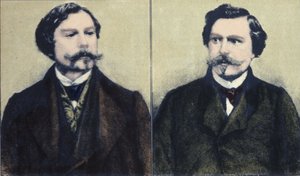 エドモンド・ゴンクール（1822-1896）とジュール・ゴンクール（1830-1870）の兄弟作家の肖像。 作： Unknown artist