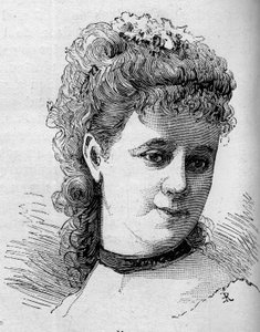 Emilie Broisat（1848-1929）の肖像。1879年8月16日付「Le Monde Illustré」1168号に掲載されたエングレーヴィング。 作： Unknown artist