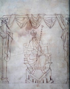 シャルルマーニュ皇帝（742-814）の肖像 Miniature from the Recueil des capitulaires d