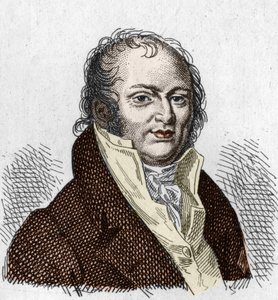 Etienne Geoffroy Saint Hilaire Saint Hilaire (Saint-Hilaire) (1772-1844)、フランスの博物学者の肖像。1835年のエングレーヴィング。 作： Unknown artist