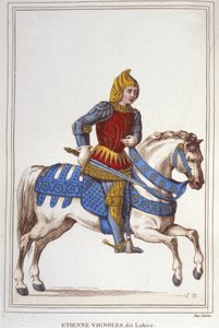 Etienne de Vignoles or Vignolles dit La Hire (Lahire)の肖像。フランスのワーマン1390-1443、1830年のエングレーヴィング 作： Unknown artist