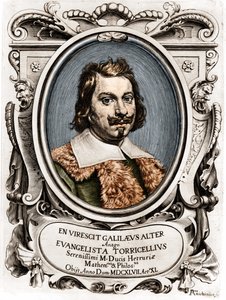 イタリアの物理学者、エヴァンゲリスタ・トリチェリ（1608-1647）の肖像。 作： Unknown artist