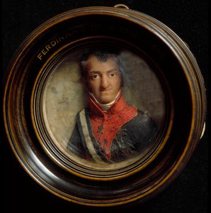ブルボン家のフェルディナンド1世またはフェルディナンド4世（1751-1825）、ナポリ王の肖像 蝋製の彫刻。フィレンツェ、バルジェッロ国立美術館