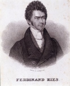 フェルディナンド・リース（1784-1838）ドイツの作曲家・ピアニストの肖像。19世紀のエングレーヴィング。 作： Unknown artist