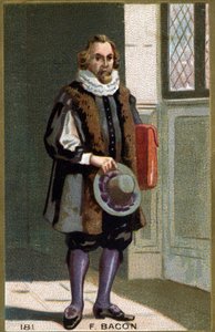 Francis Bacon Baron Verulam (1561 - 1626) 政治家、イギリスの哲学者の肖像。19世紀のクロモリトグラフ。 作： Unknown artist