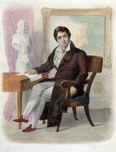 フランスのコメディアン、フランソワ・ジョゼフ（フランソワ・ジョゼフ）・タルマ（1763-1826）の肖像。Mennechet, "Le Plutarque francais" 作： Unknown artist