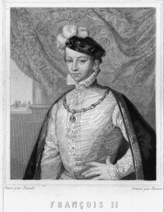 フランス王フランソワ2世（1544～1560年）の肖像 - ラヴァレの『フランス史』に掲載、エングレーヴィング、SD。 作： Unknown artist