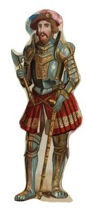 フランス王フランソワ1世（1494～1547年）の肖像。クロモリトグラフ 19世紀後半 作： Unknown artist