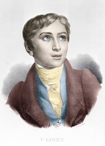 ハンガリーの作曲家・ピアニスト、フランツ・リスト（1811-1886）の肖像。 作： Unknown artist