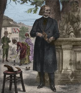 フランツ・リスト（1811-1886）の肖像（フランツ・リスト、ハンガリーの作曲家、ピアニスト、指揮者）著名な週刊紙「ポピュラー・ミュージック」に掲載された彫刻 - 1882年 作： Unknown artist