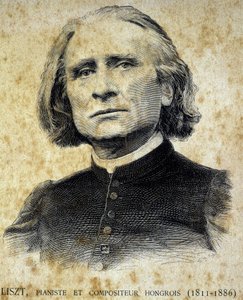 ハンガリーのピアニスト兼作曲家フランツ・リスト（1811-1886）の肖像 - 「Les Contemporains」に掲載されたもの、n.d. 19世紀後半 作： Unknown artist