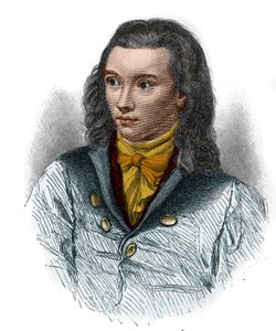 ドイツのロマン派詩人、フリードリッヒ・フォン・ハーデンベルク（ノヴァーリス）（1772-1801）の肖像。 作： Unknown artist