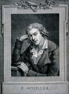 ドイツの詩人・劇作家、フリードリヒ・フォン・シラー（1759〜1805）の肖像。 作： Unknown artist