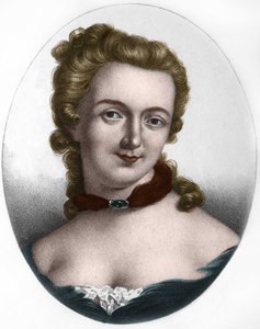 Gabrielle Emilie de Breteuil, Marquise (Madame) du Chatelet (1706-1749) Marquise Le Tonnelier de Breteuil、フランスの文学者の女性の肖像。 作： Unknown artist