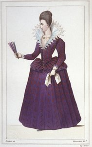 ヘンリー4世（1553-1610）の愛人であったガブリエル・デストレ（1573-1599）の肖像 1830年までに彫られたもの 作： Unknown artist