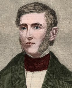 アメリカの歴史家・政治家であるジョージ・バンクロフト（1800-1891）の肖像。1858年1月23日の「The illustrated London News」に掲載された版画。