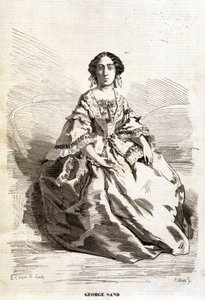 ジョージ・サンド（Aurore Dupin, Baronne Dudevant）（1804年～1876年）の肖像。 作： Unknown artist