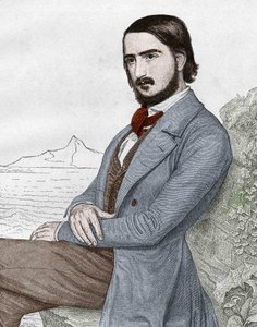 Georges (Georg) Herwegh (1817-1875) ドイツの詩人のポートレート、C. HITZの絵を元に作成。 作： Unknown artist