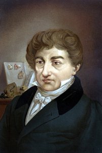 ジョルジュ・キュビエ（1764-1832）の肖像（ルイ・フィギエ作「La Ciencia y sus Hombres」より）。バルセロナ 1881