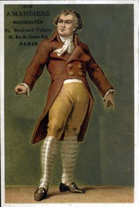 フランスの政治家、ジョルジュ・ジャック・ダントン（1759 - 1794）の肖像。19世紀末のクロモリトグラフ。 作： Unknown artist